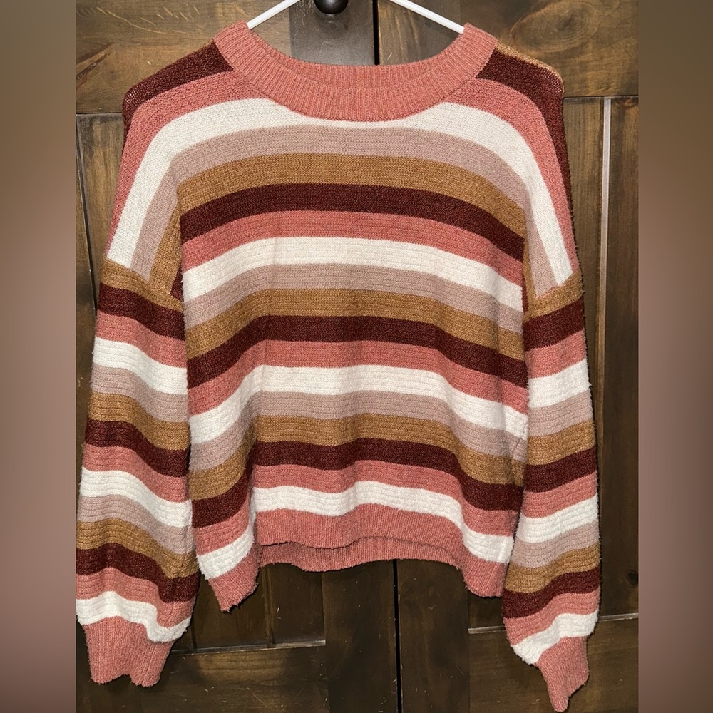 Pink striped sweater